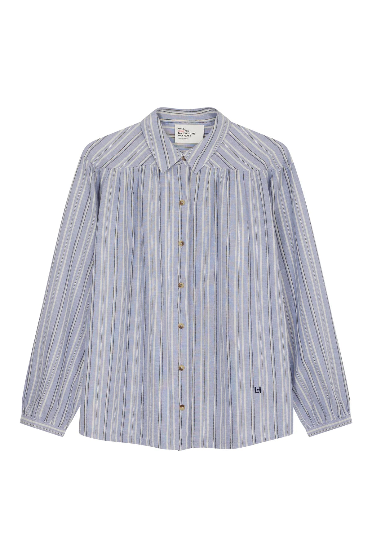 Leon & Harper Cloclo St Blue Stripe Shirt