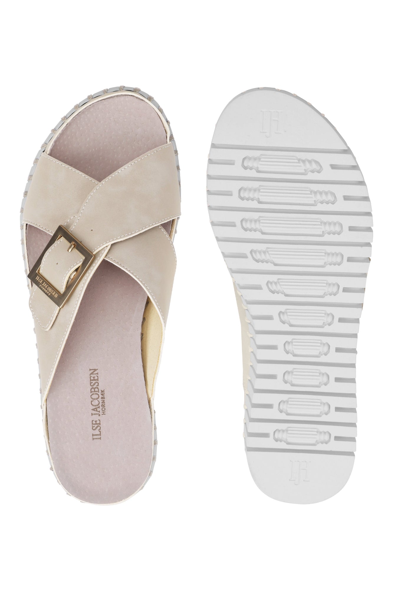Ilse Jacobsen Platform Cross Over Sandal - Atmosphere White