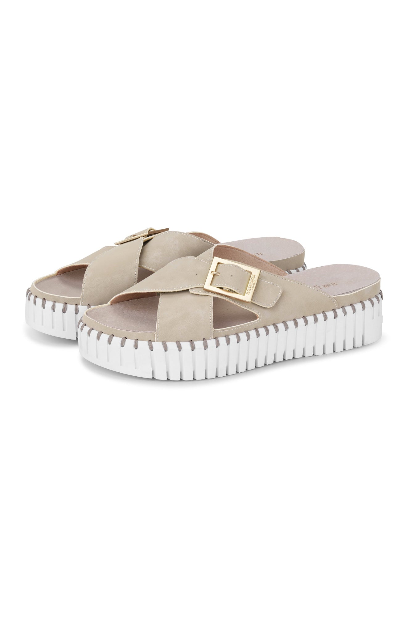 Ilse Jacobsen Platform Cross Over Sandal - Atmosphere White