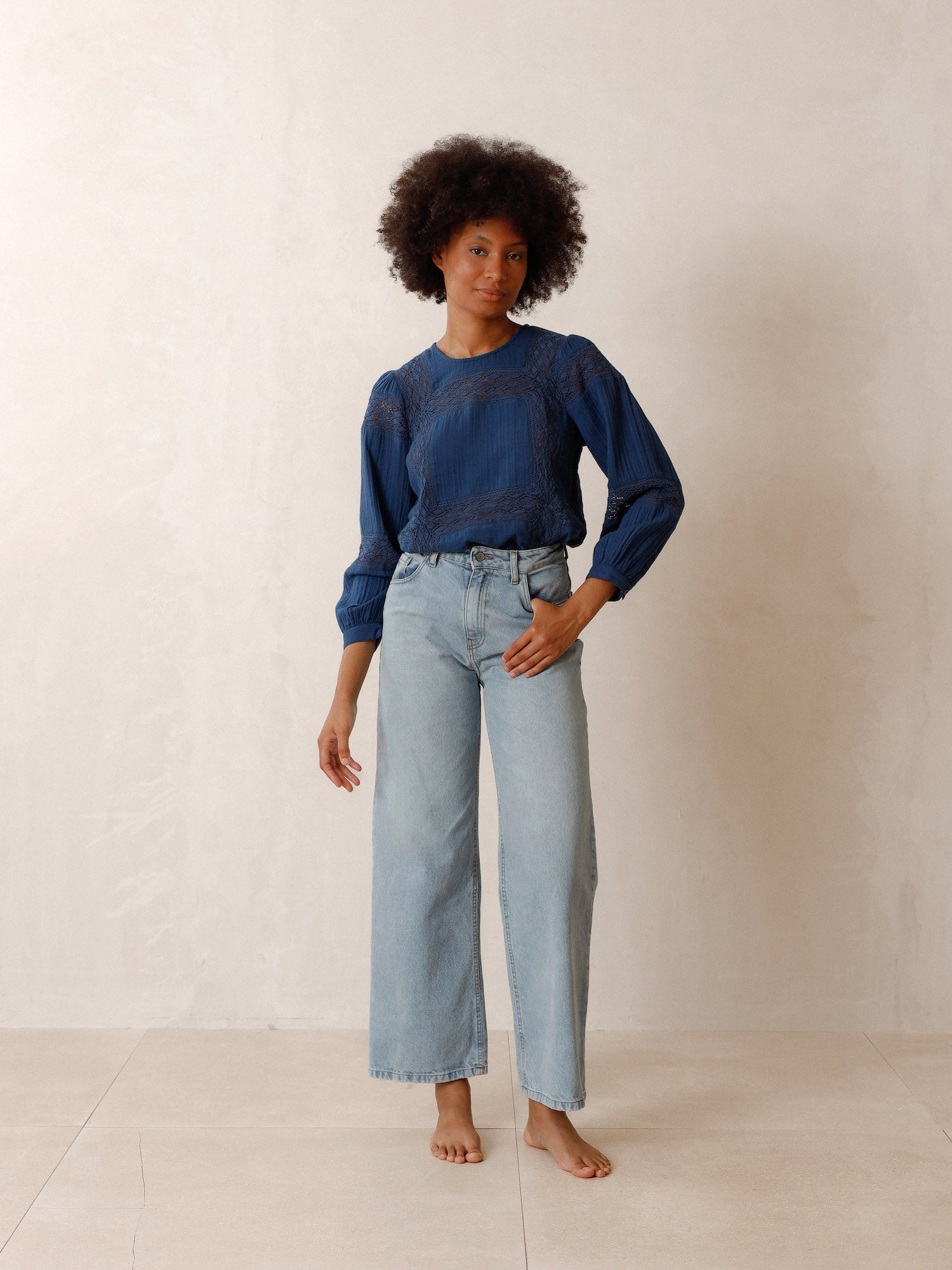 Indie & Cold Double-Gauze Blouse