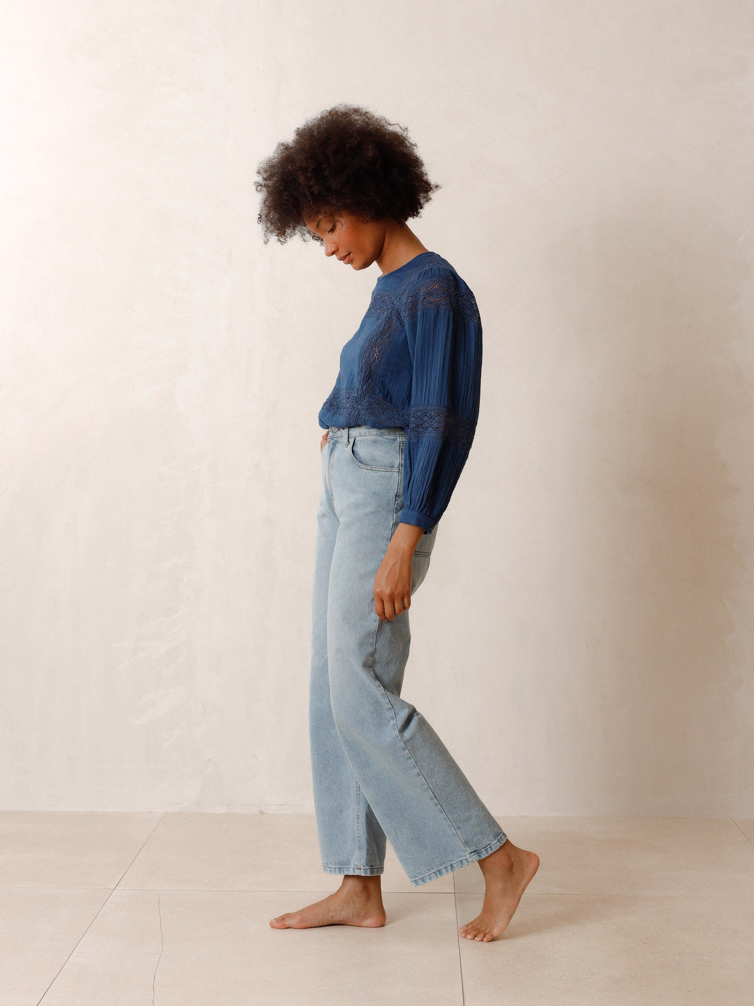 Indie & Cold Double-Gauze Blouse