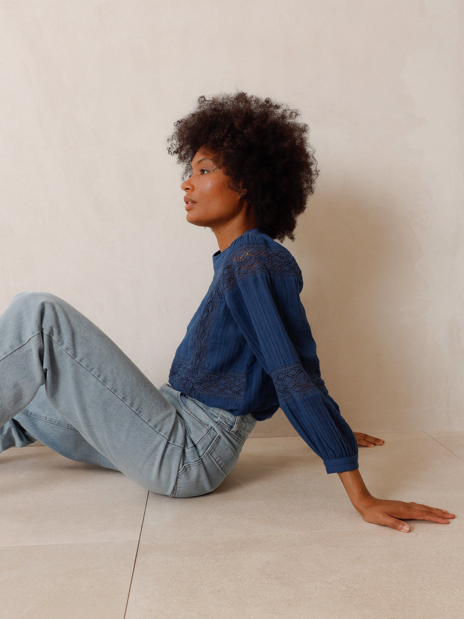 Indie & Cold Double-Gauze Blouse