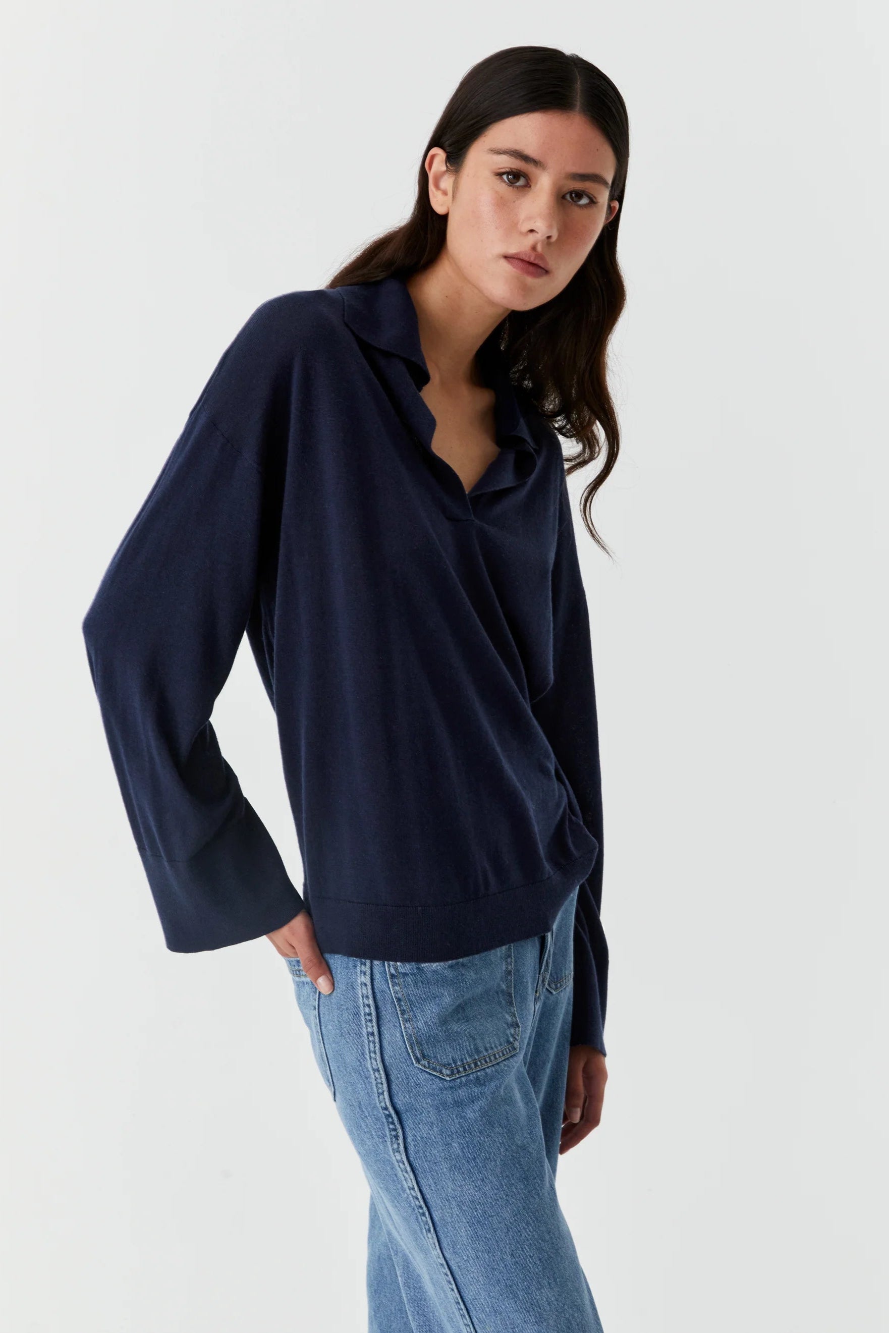 Morrison Skye Knit Polo Navy