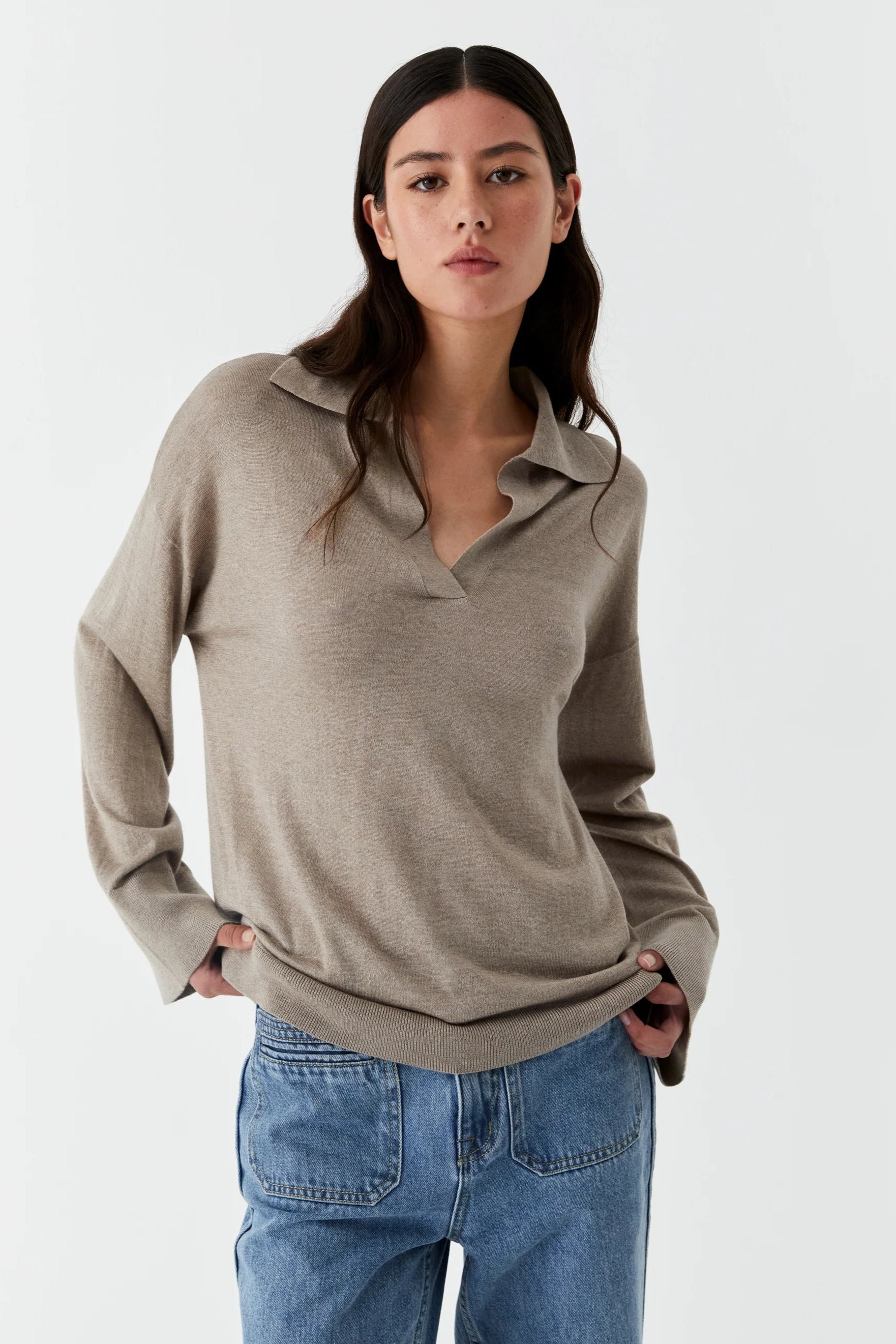 Morrison Skye Knit Polo Stone