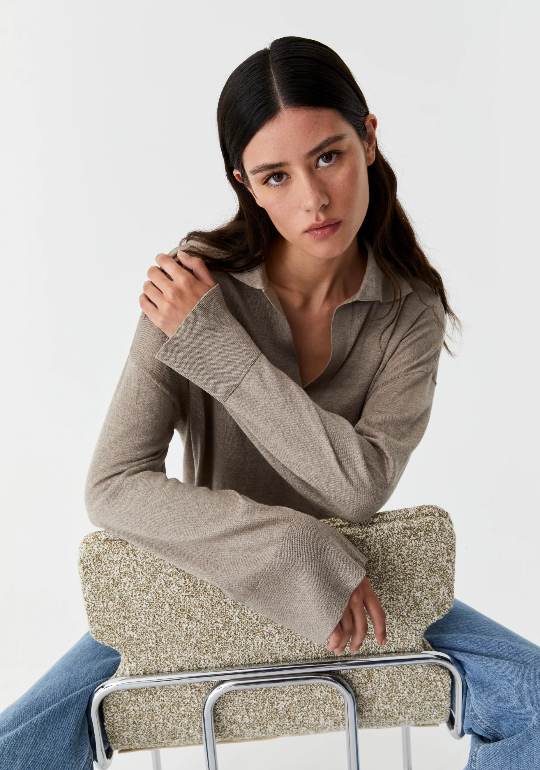 Morrison Skye Knit Polo Stone