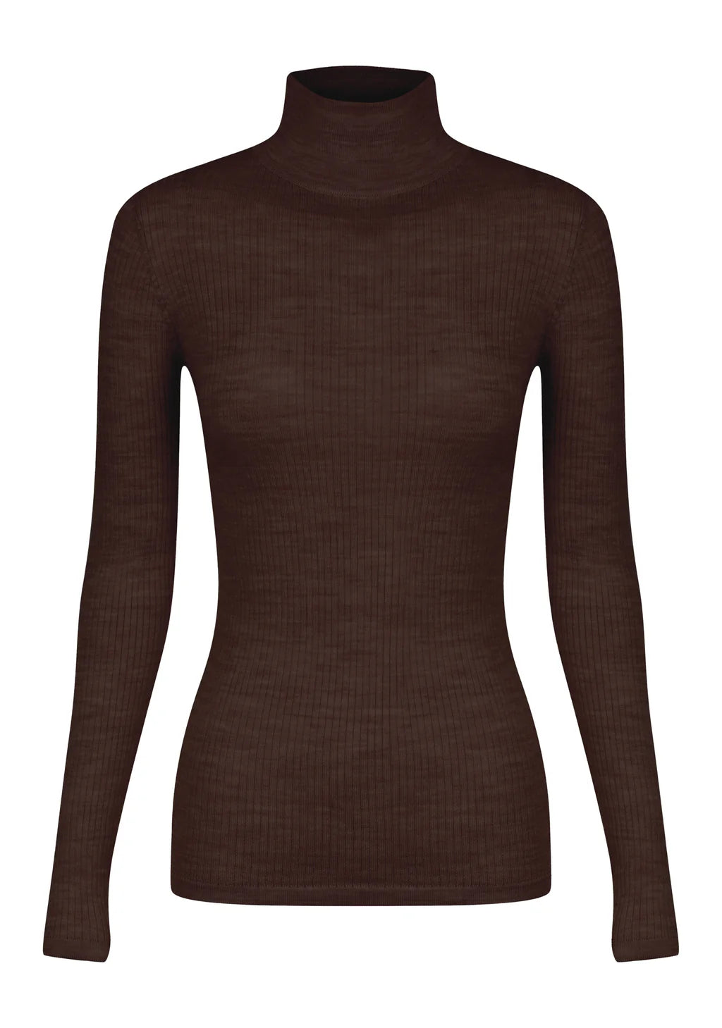 Morrison Morri Merino Rib High Neck - Chocolate