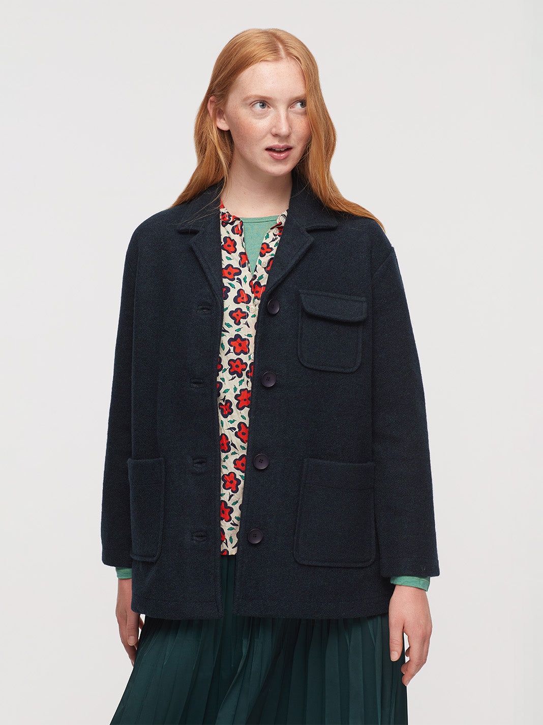 Nice Things Paloma Notch Lapel Wool Jacket Granite