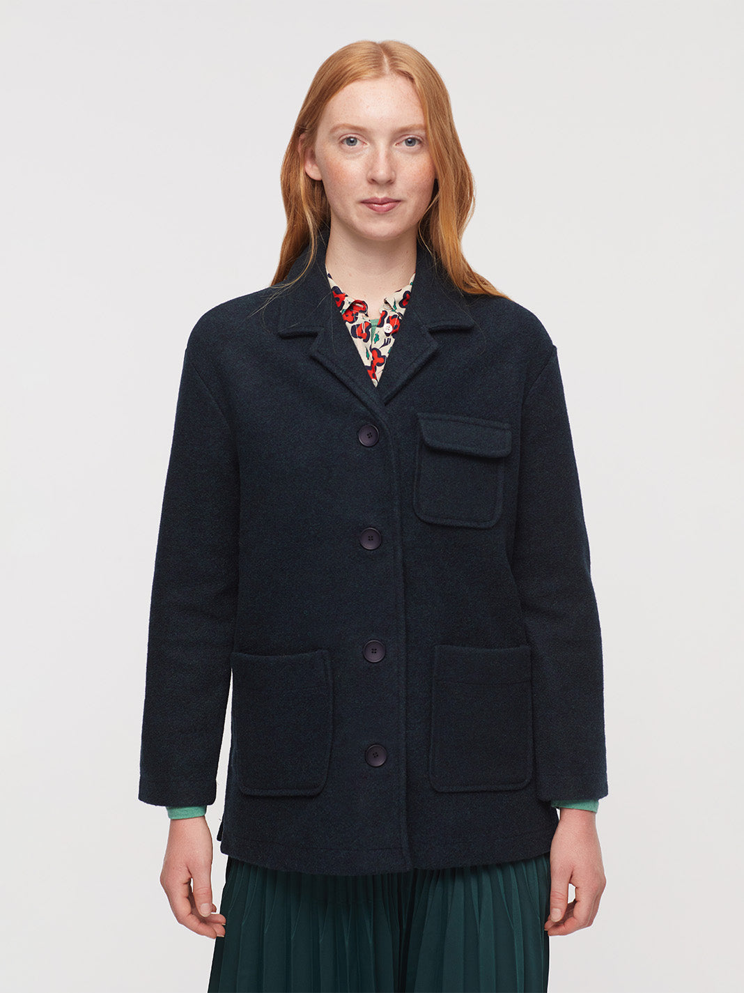 Nice Things Paloma Notch Lapel Wool Jacket Granite