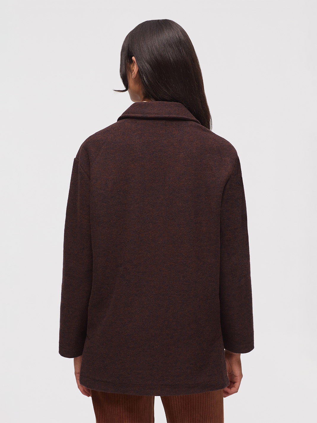 Nice Things Paloma Notch Lapel Wool Jacket Shiny Brown