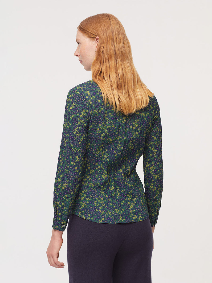 Nice Things Paloma Small Flower Shirt Forest Green