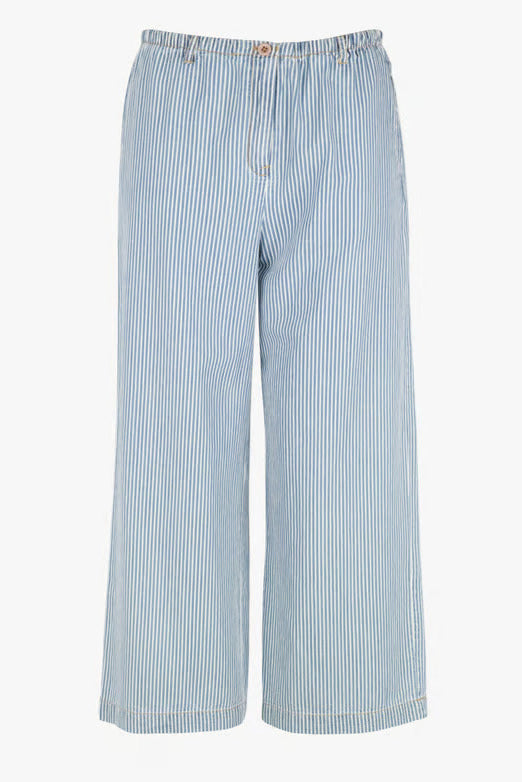 Nice Things Denim Wide Leg Stripe Trouser