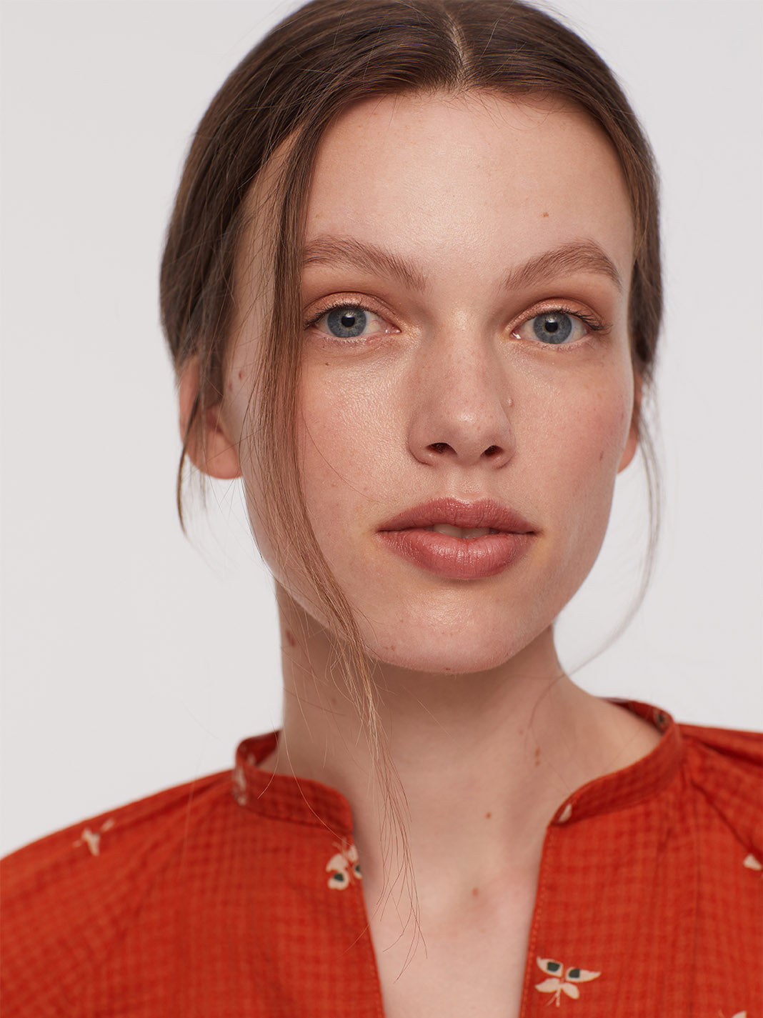Nice Things Paloma Mesh Knit Blouse Dark Orange