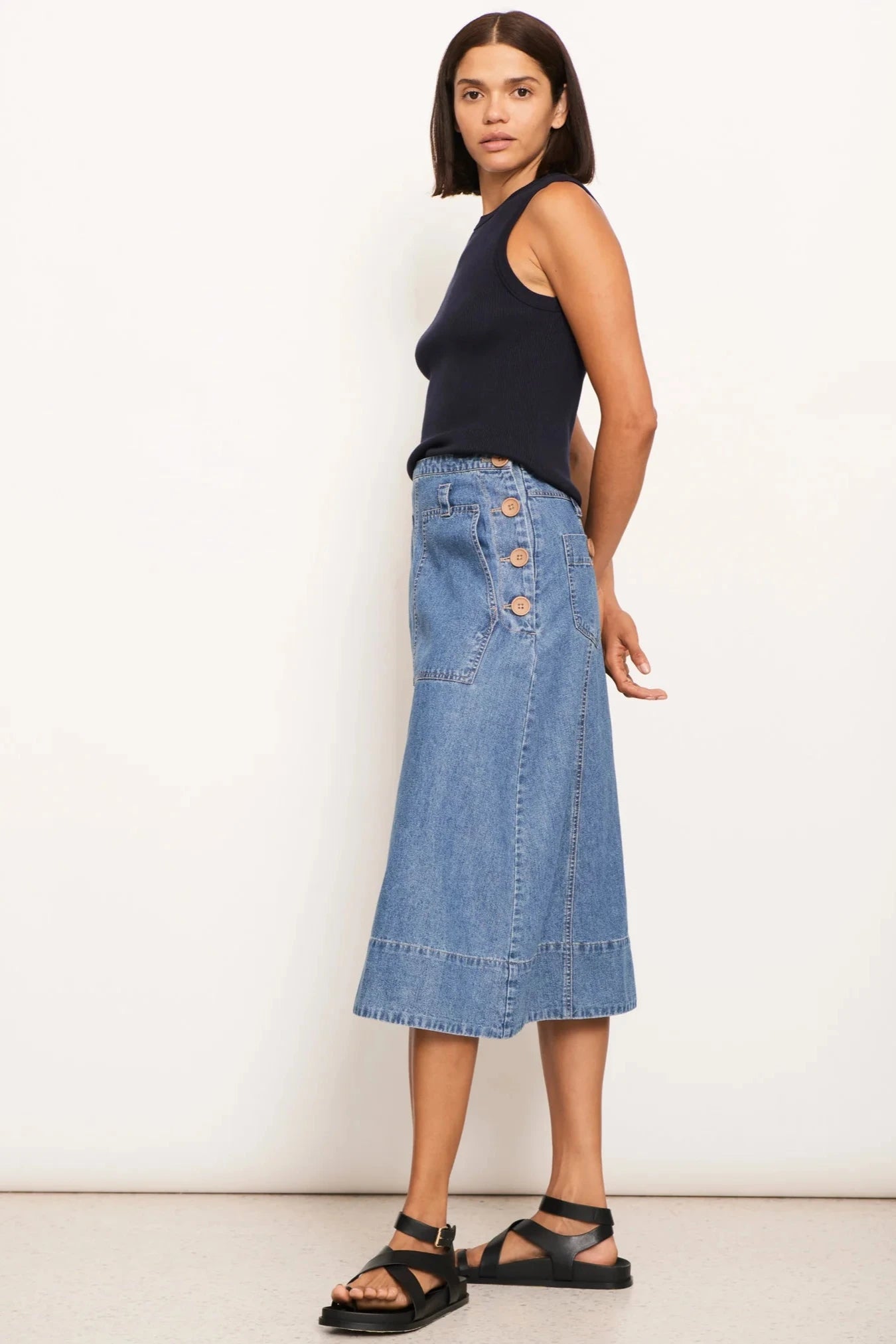 POL Raydel Denim Skirt - Light Wash