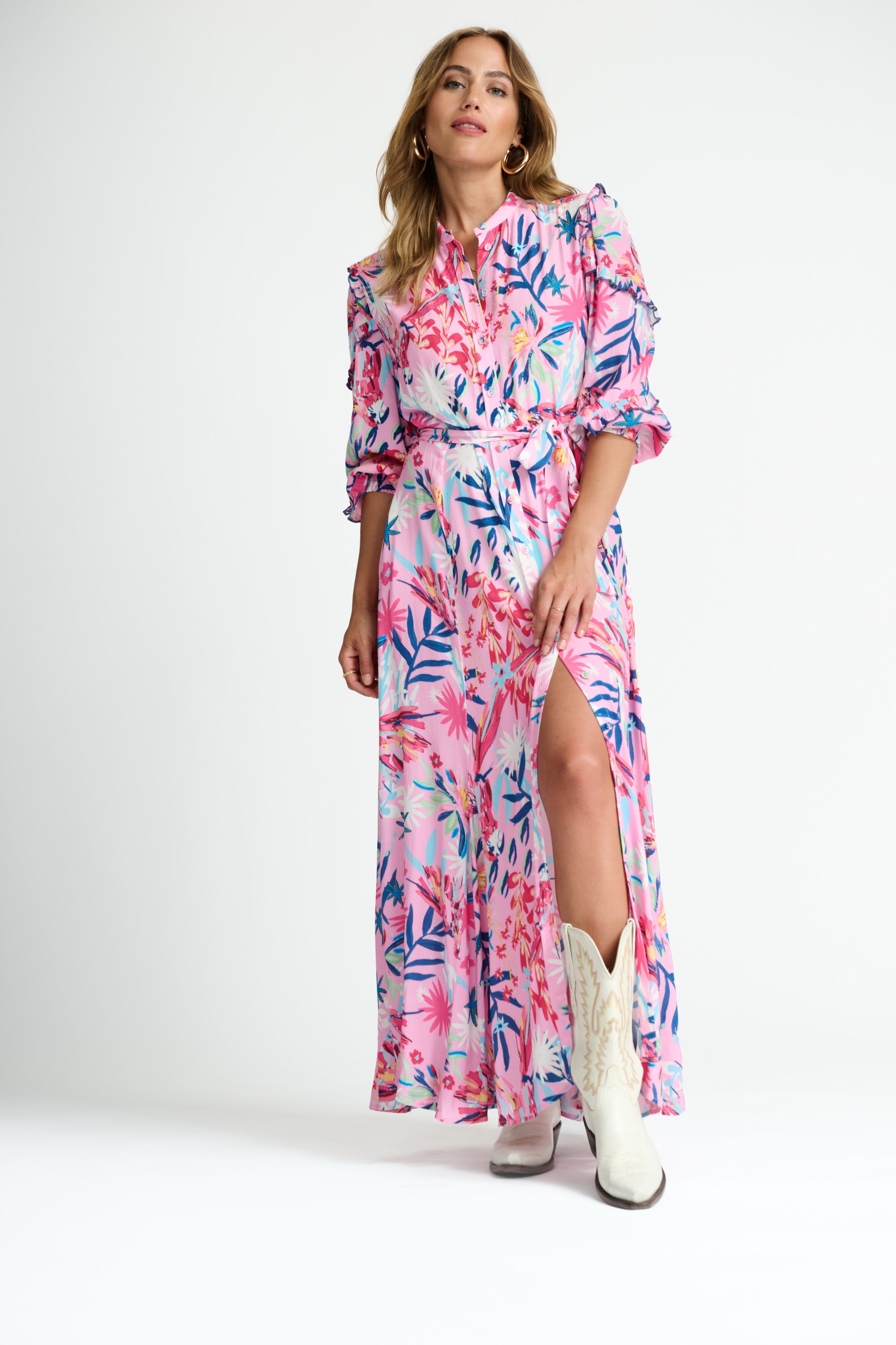 Pom Amsterdam Botanical Dress Pink