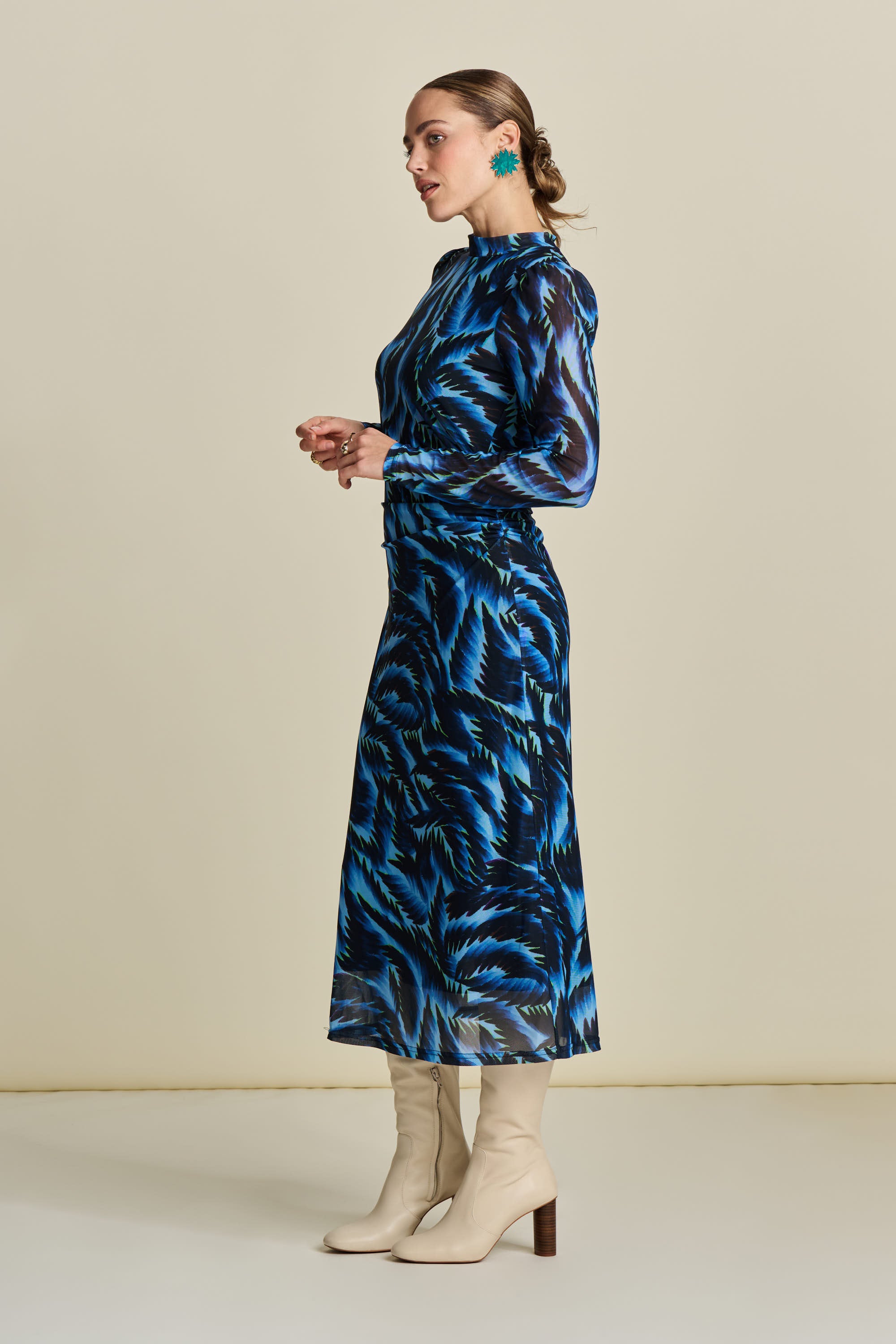 POM Amsterdam Feathers Mesh Dress