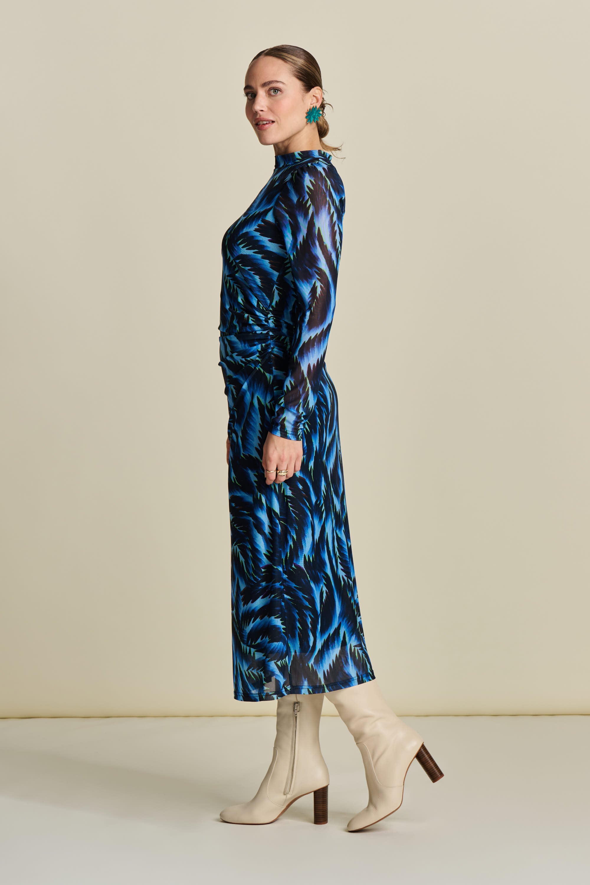 POM Amsterdam Feathers Mesh Dress