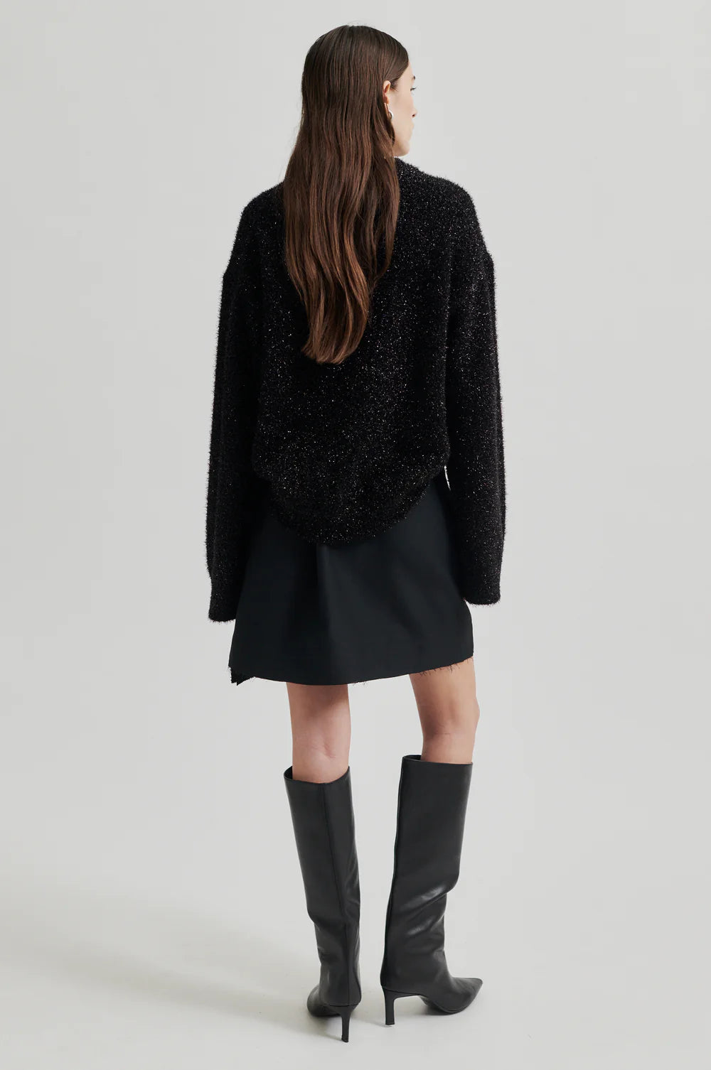 Second Female Lamilla Knit Sweater O-Neck - Black