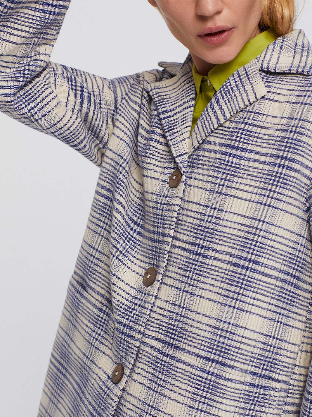 Nice Things Jacquard Checked Coat