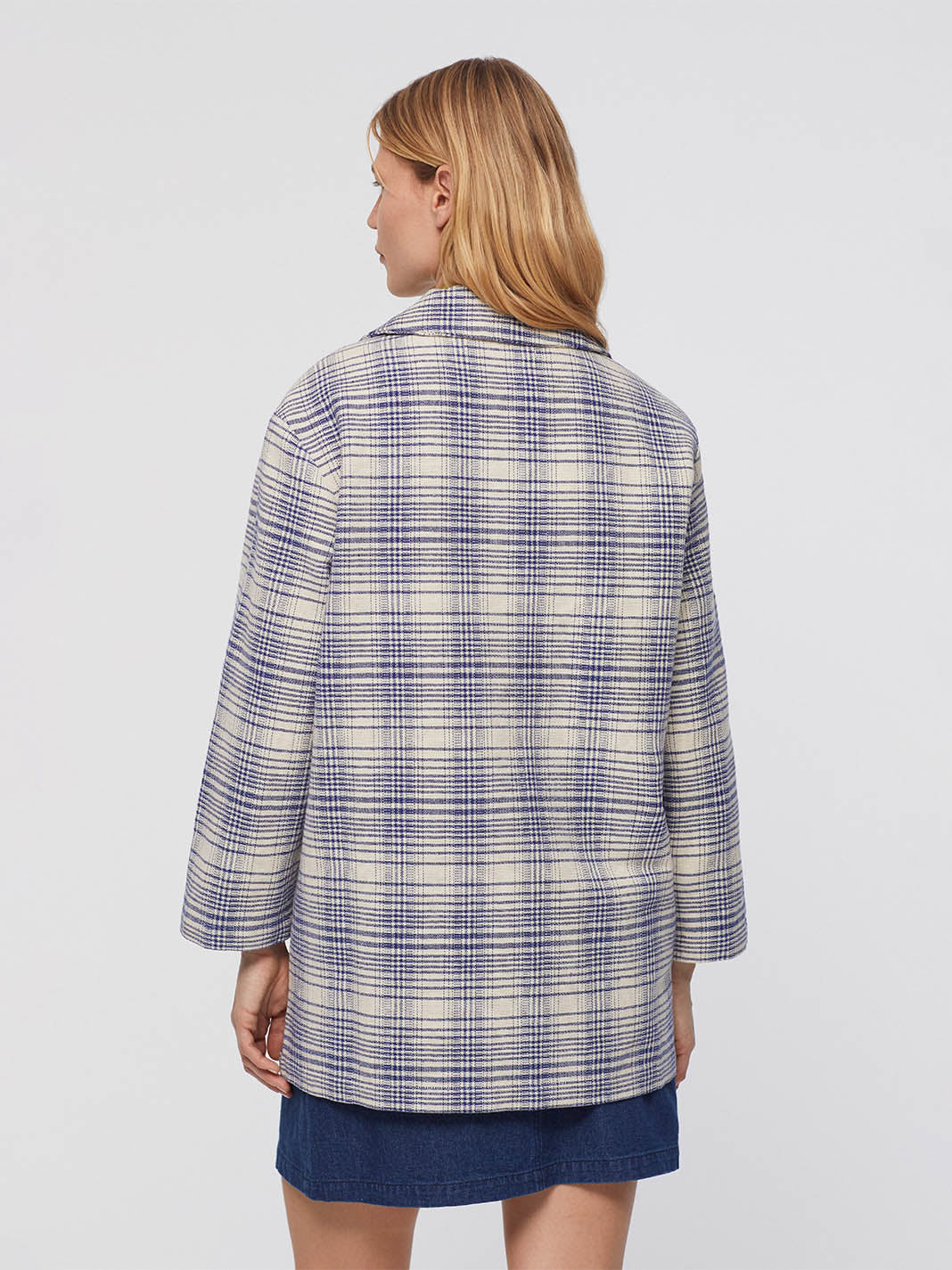 Nice Things Jacquard Checked Coat