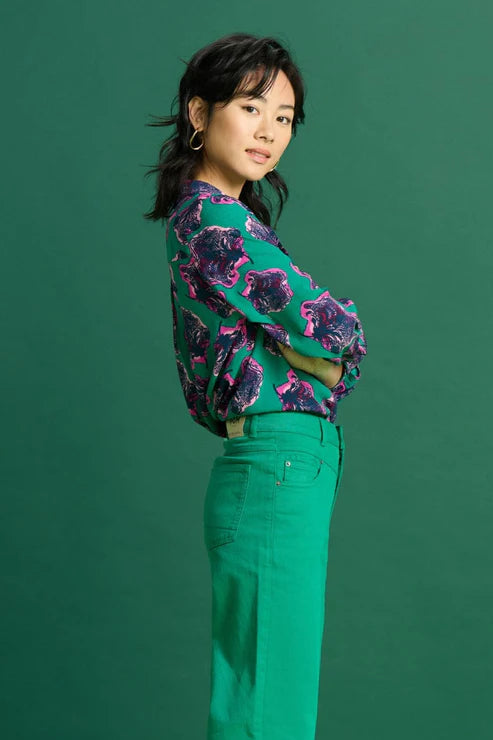 POM Amsterdam Wide Leg Jeans - Jade Green