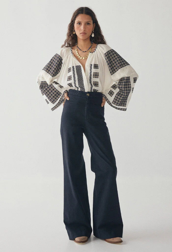 Maison Hotel Ross pant - Disco blue
