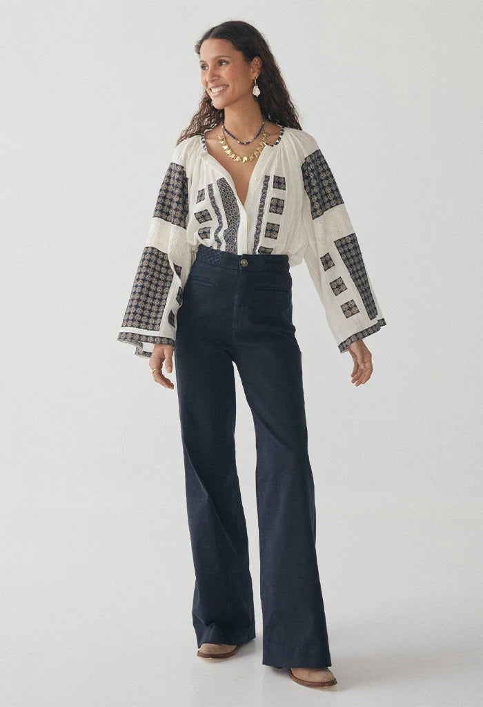 Maison Hotel Ross pant - Disco blue