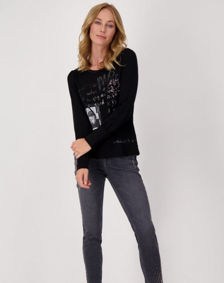 Monari Long Sleeve T Shirt with Front Motif