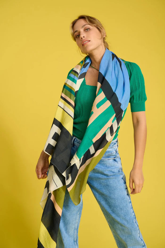Pom Amsterdam Dare to be Olive Shawl
