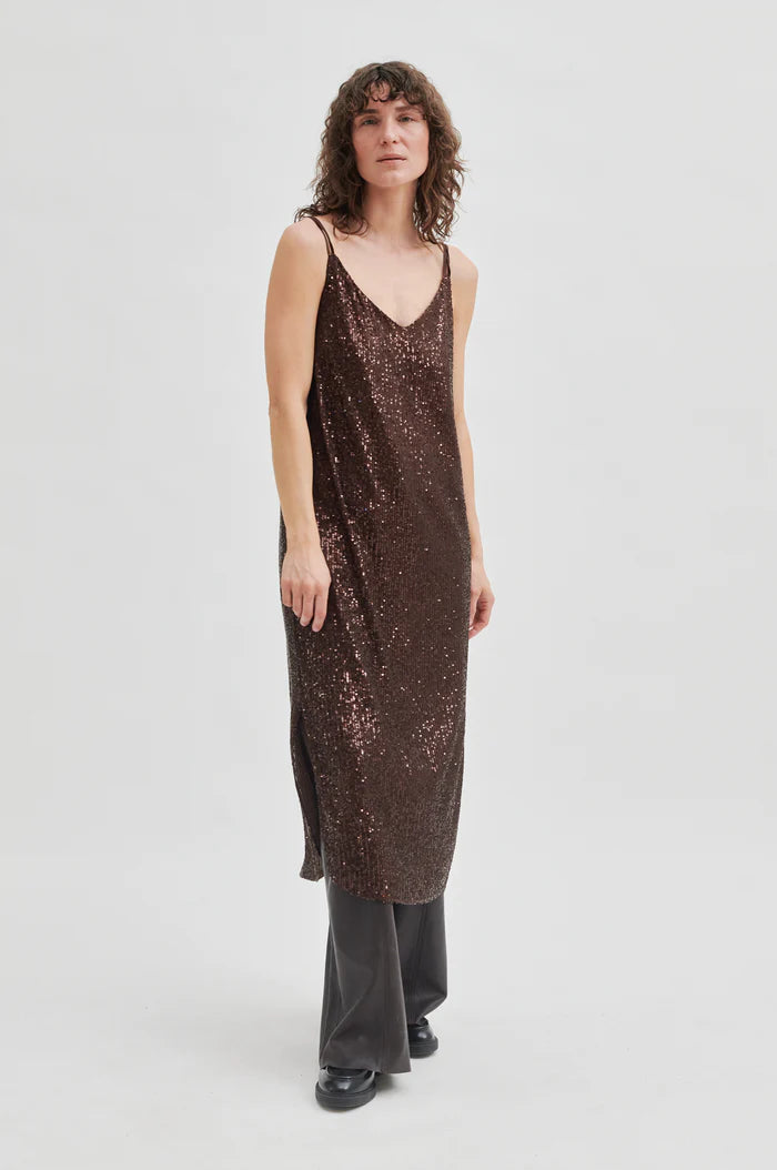 second female sequin dress Second Female Dazzling Dress Vintage Khaki