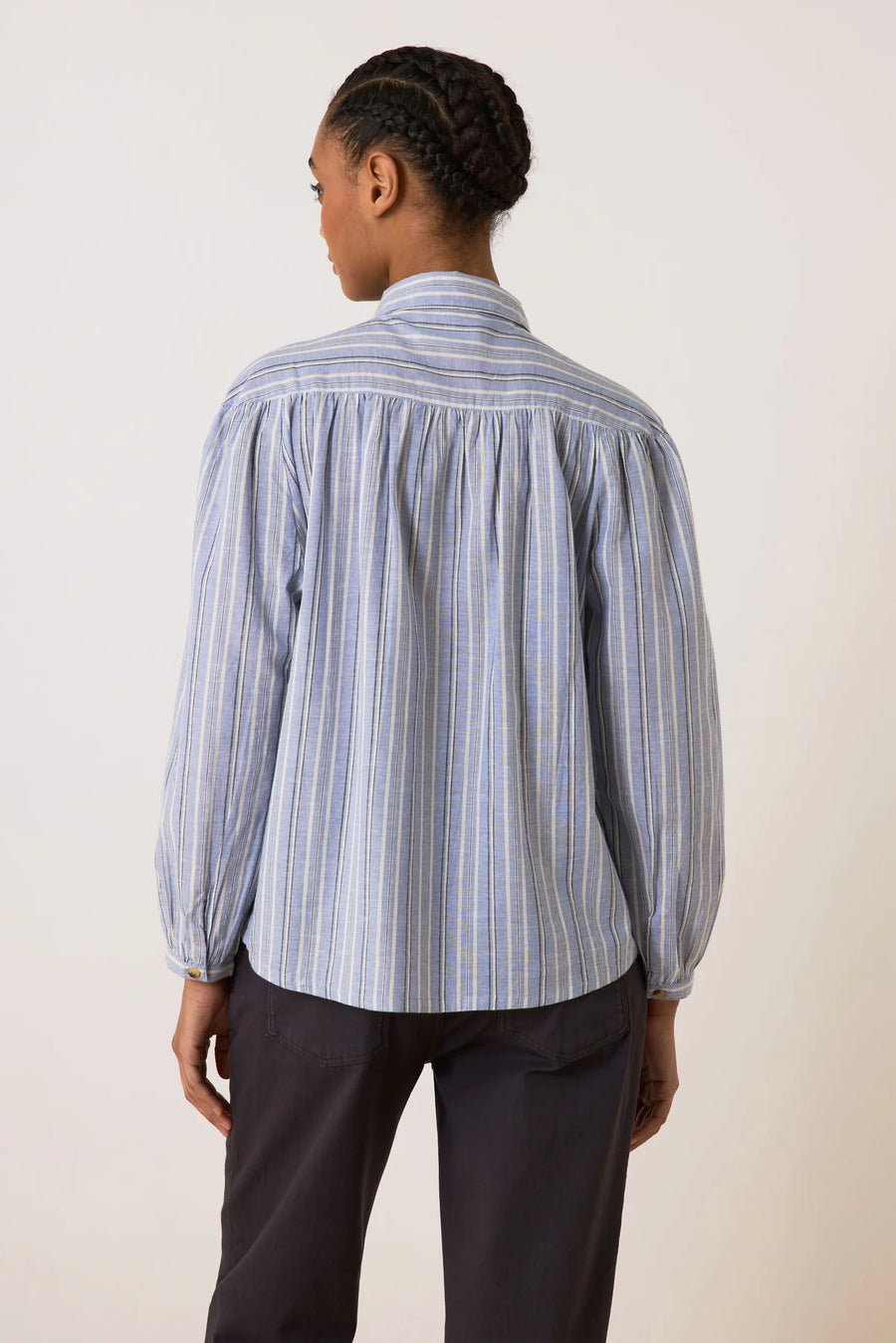 Leon & Harper Cloclo St Blue Stripe Shirt