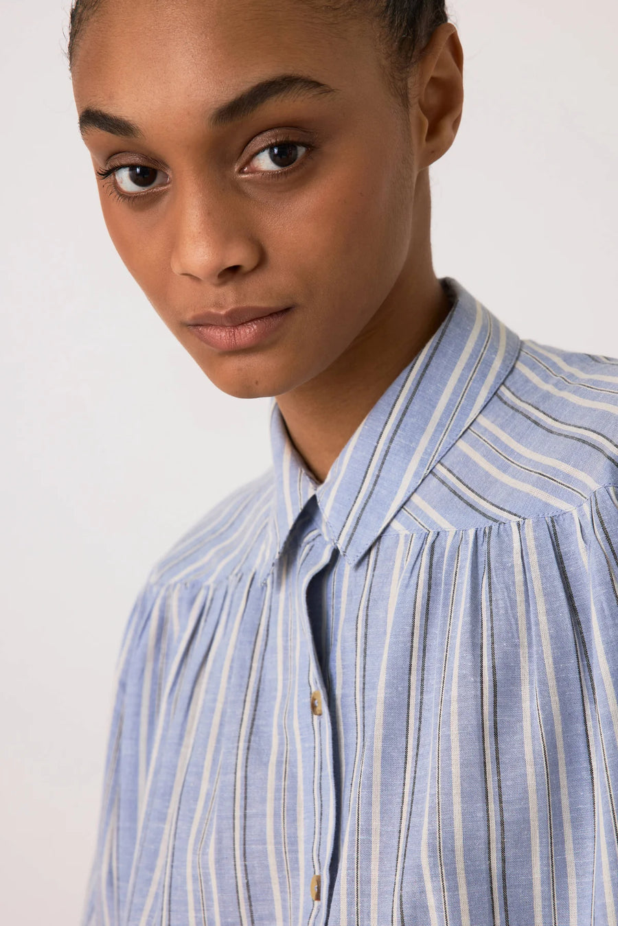 Leon & Harper Cloclo St Blue Stripe Shirt