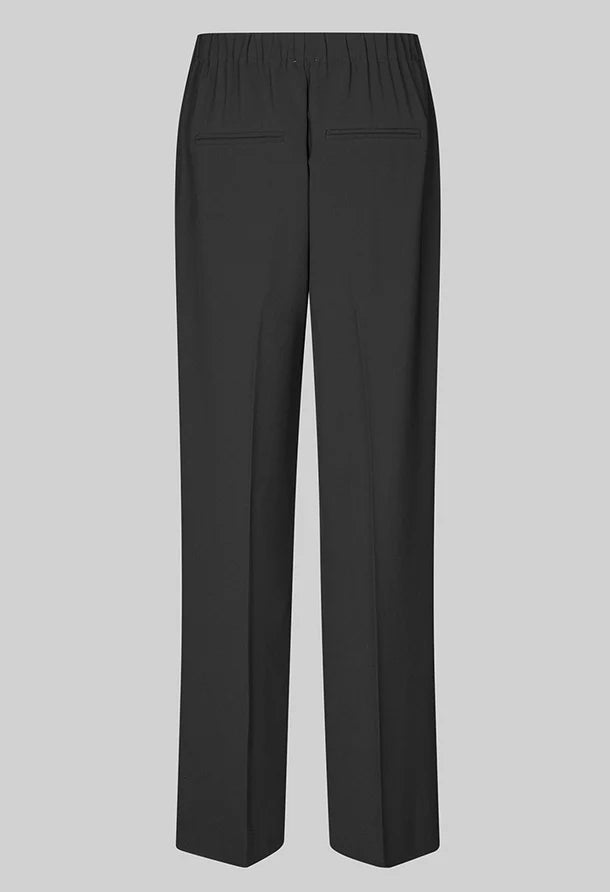 Classic Wide Leg Black Trouser Featuring a concealed zip, hook and button closure at the front