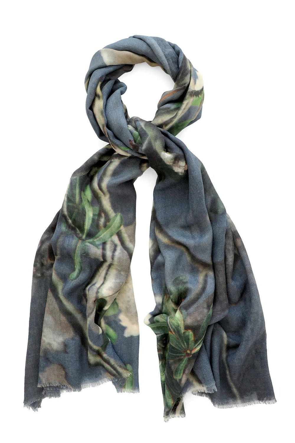 Scarf with a floral pattern on a white background