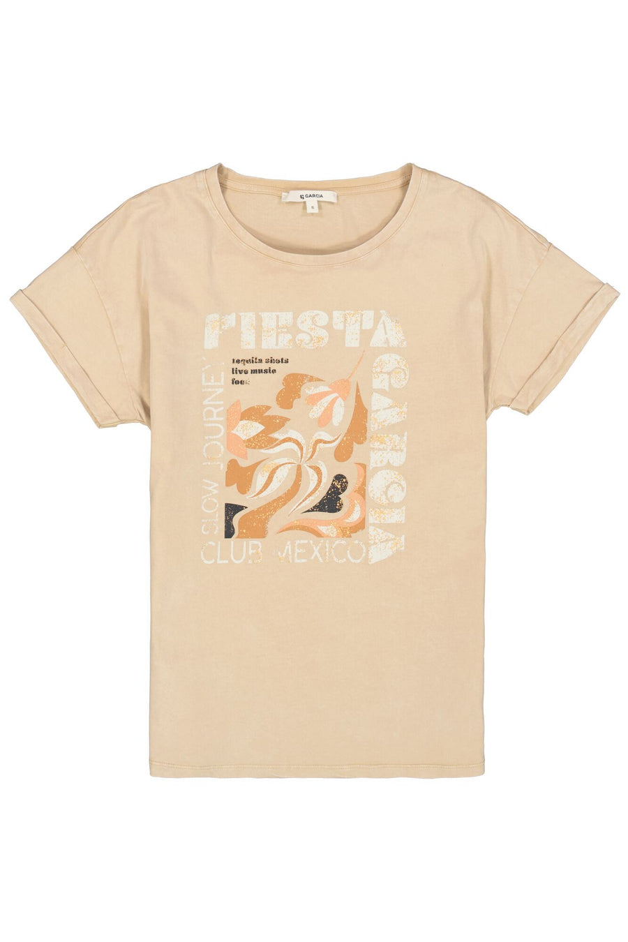 Garcia Beige Printed T Shirt
