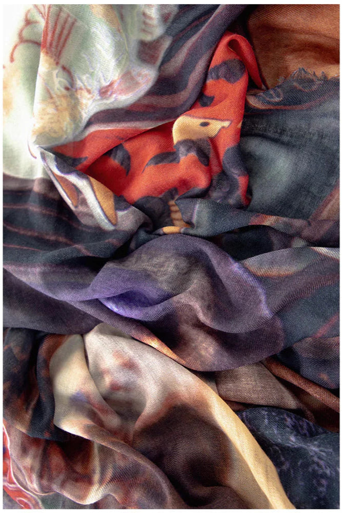 Colourful wool scarf. 