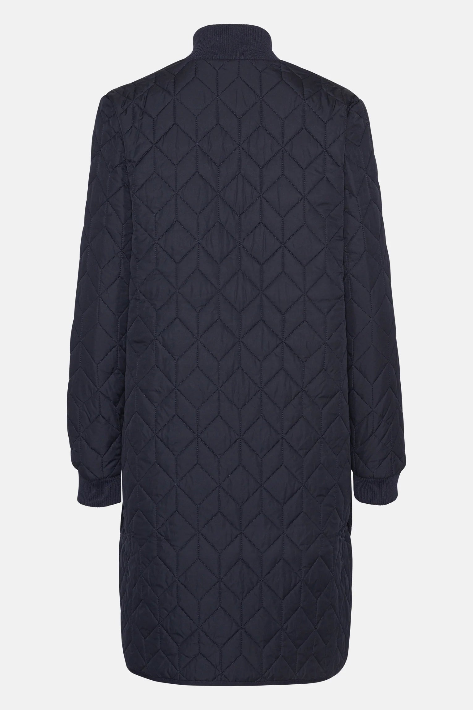 Padded quilted jacket in dark indigo 