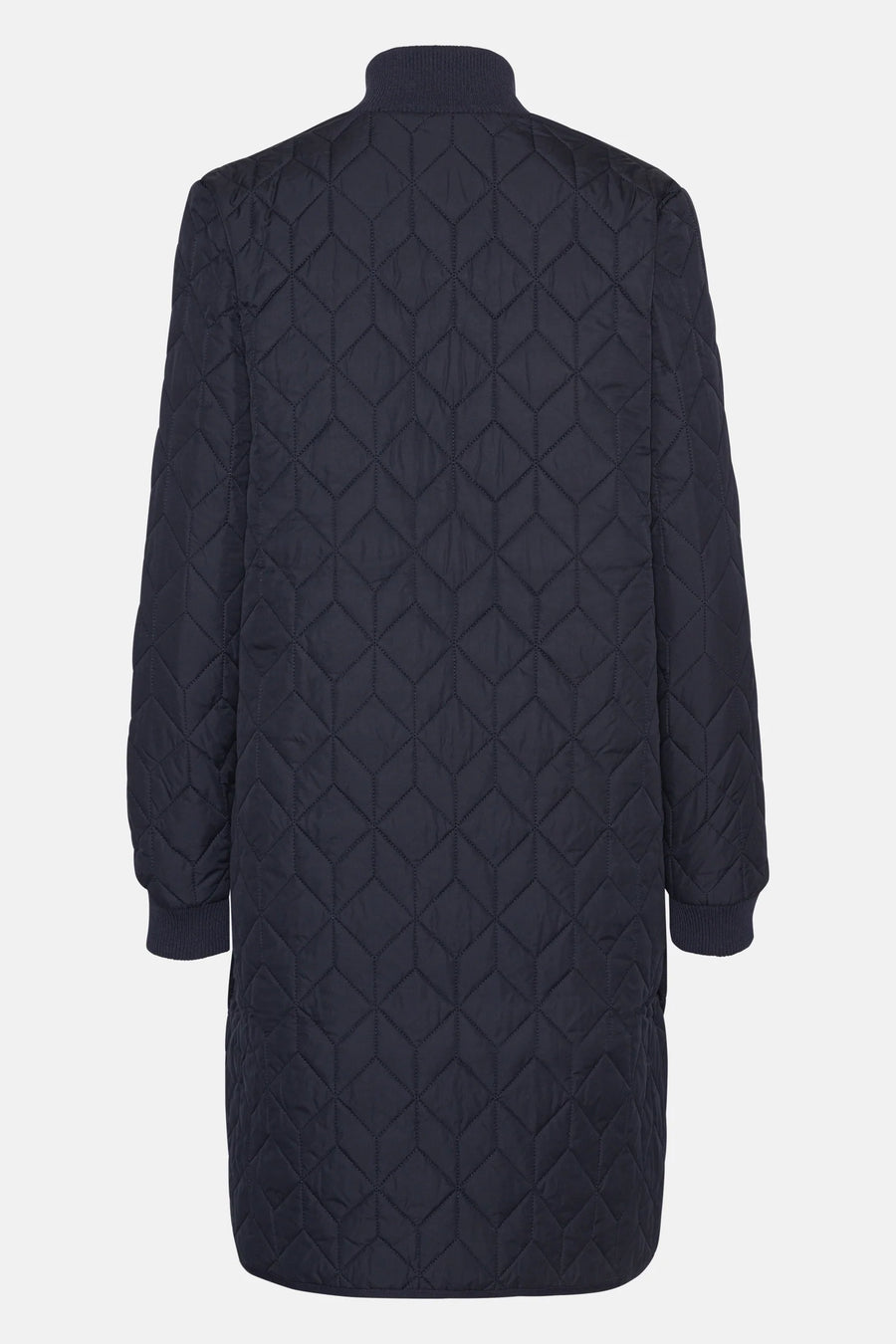 Padded quilted jacket in dark indigo 