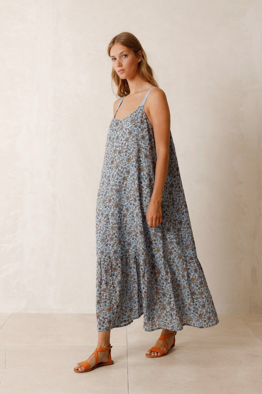 Indie & Cold Strappy Prairie Dress - Blue Ice