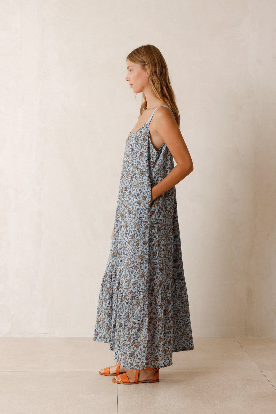 Indie & Cold Strappy Prairie Dress - Blue Ice
