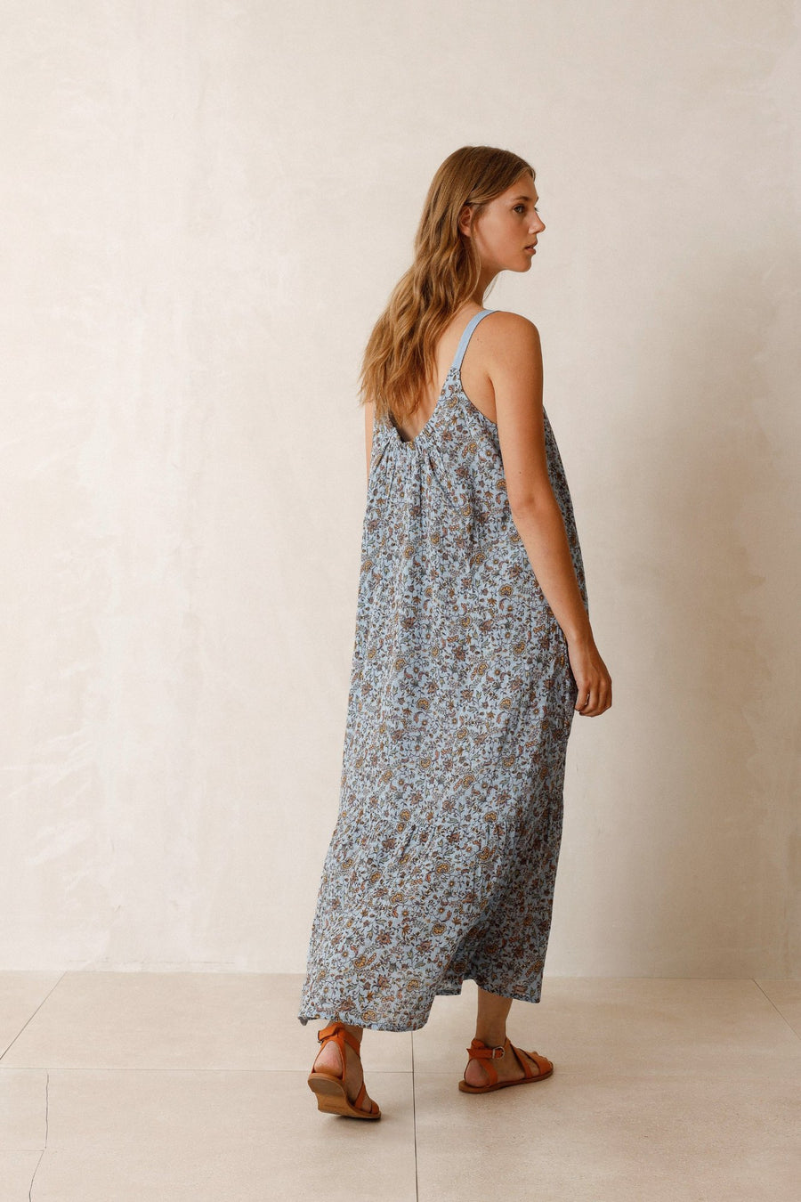 Indie & Cold Strappy Prairie Dress - Blue Ice