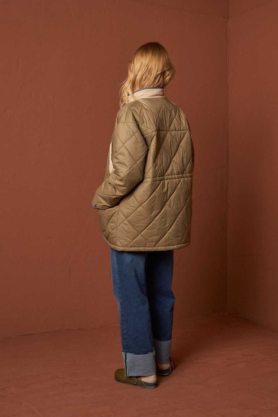 Indie & Cold Oversized Tricolour Quilted Jacket