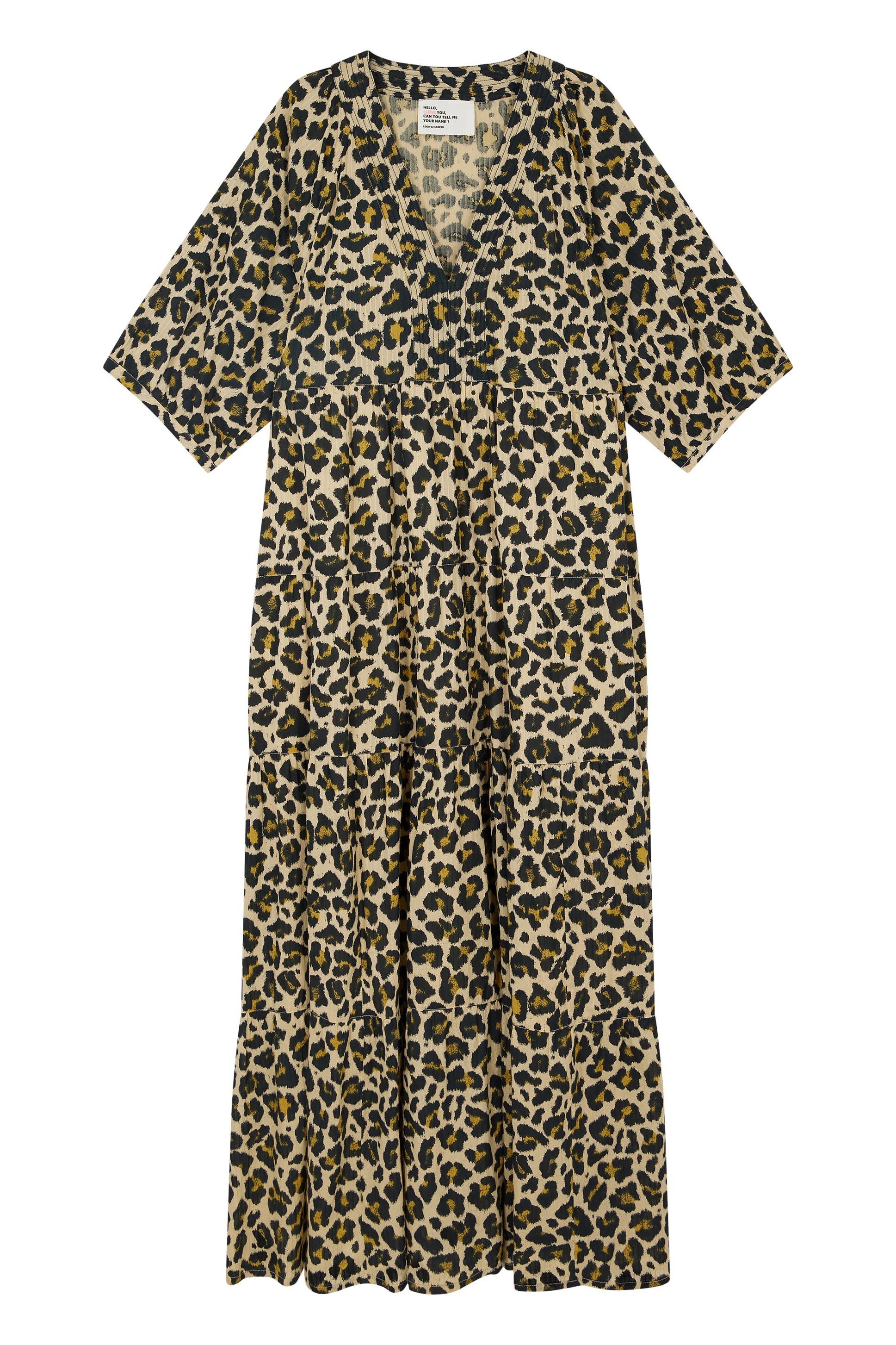 Leopard print dress on a white background