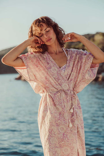 Louise Misha Kimono Chill - Pink Daisy Garden