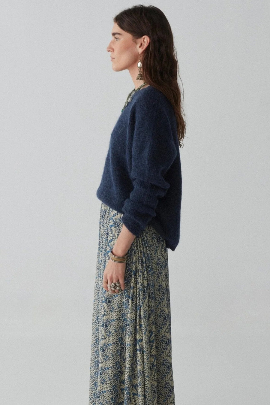 Dark ink crew neck sweater. 