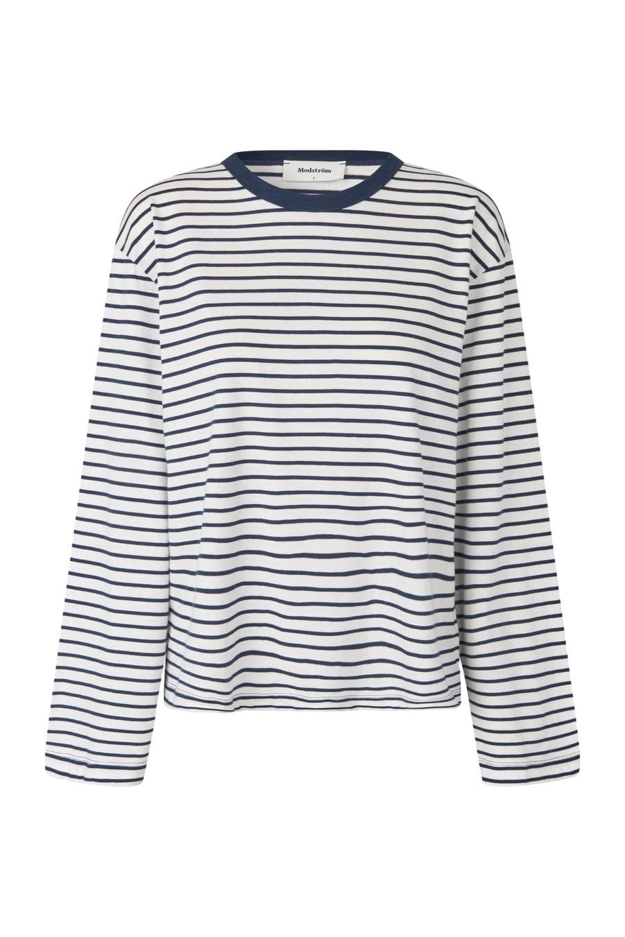 Striped long-sleeve shirt on a white background