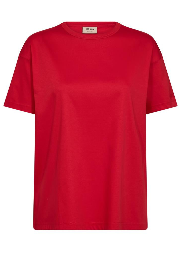 Chinese Red o neck t-shirt on a white background