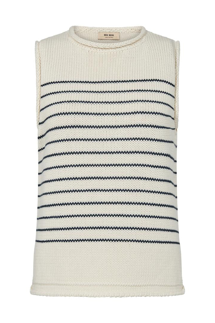 Striped sleeveless sweater on a white background