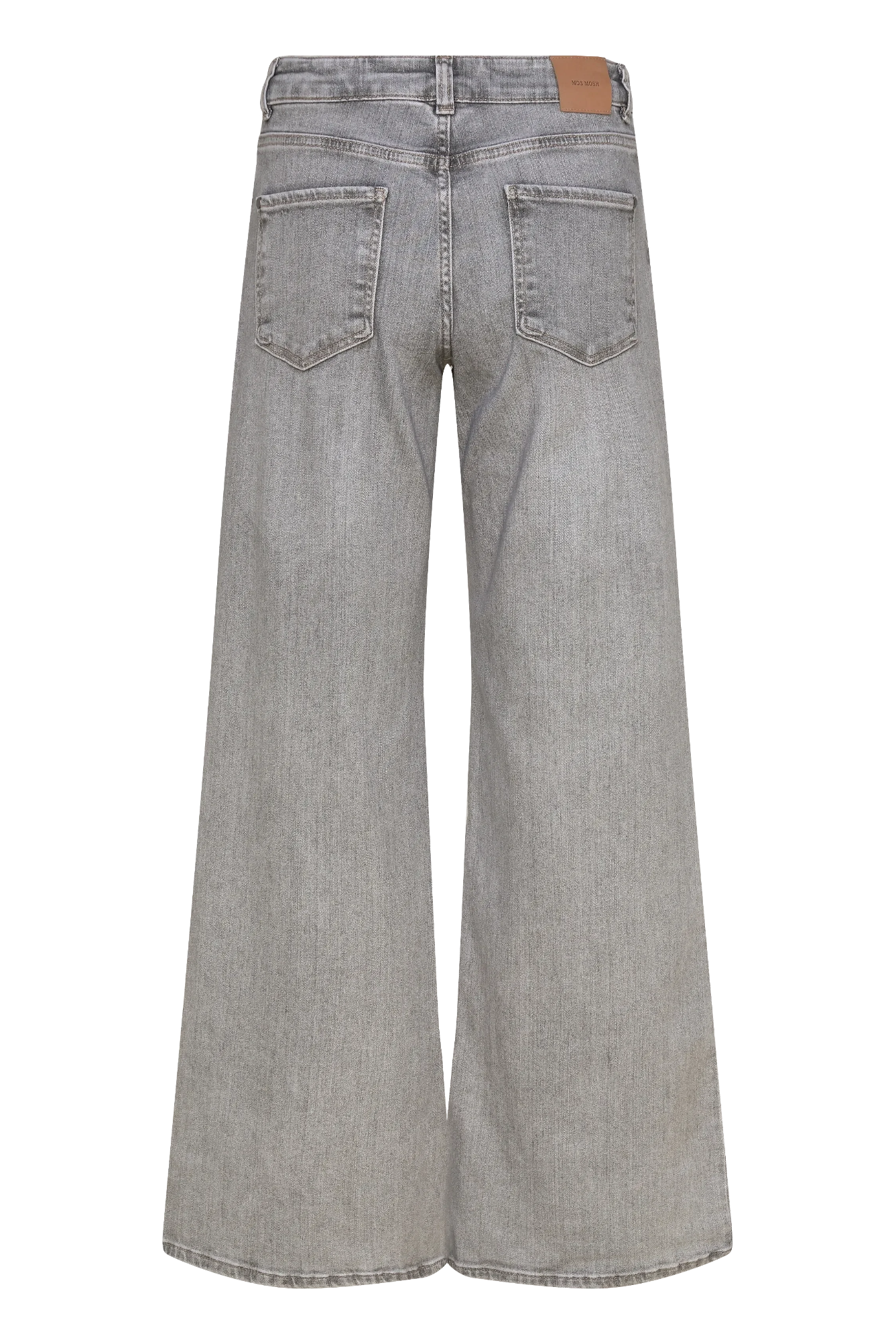 Gray wide-leg jeans on a white background