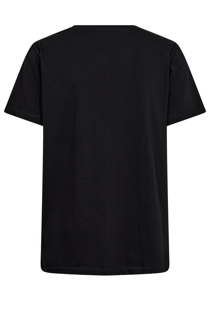 Mos Mosh Black round neck detail with embroidered eagle on front. 