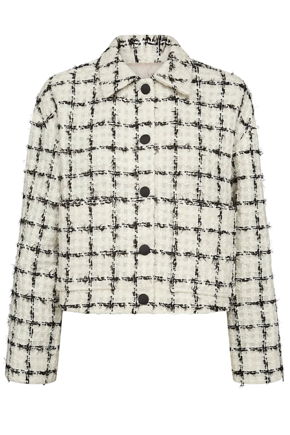 Black and white checkered jacket on a white background